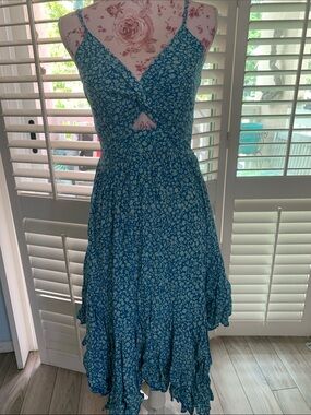 Angie Blue Floral Midi Dress
